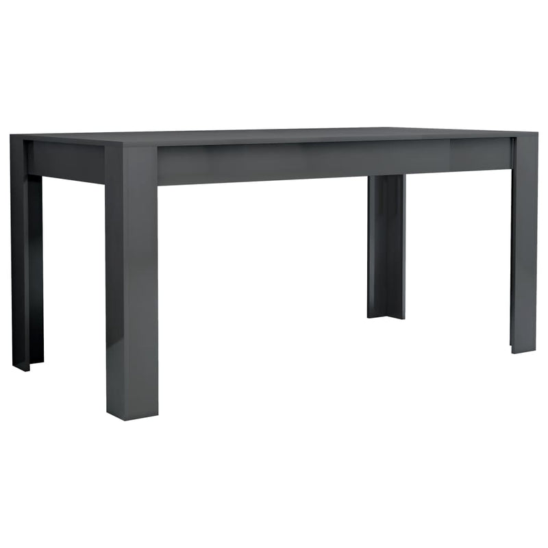 Dealsmate  Dining Table High Gloss Grey 160x80x76 cm Chipboard