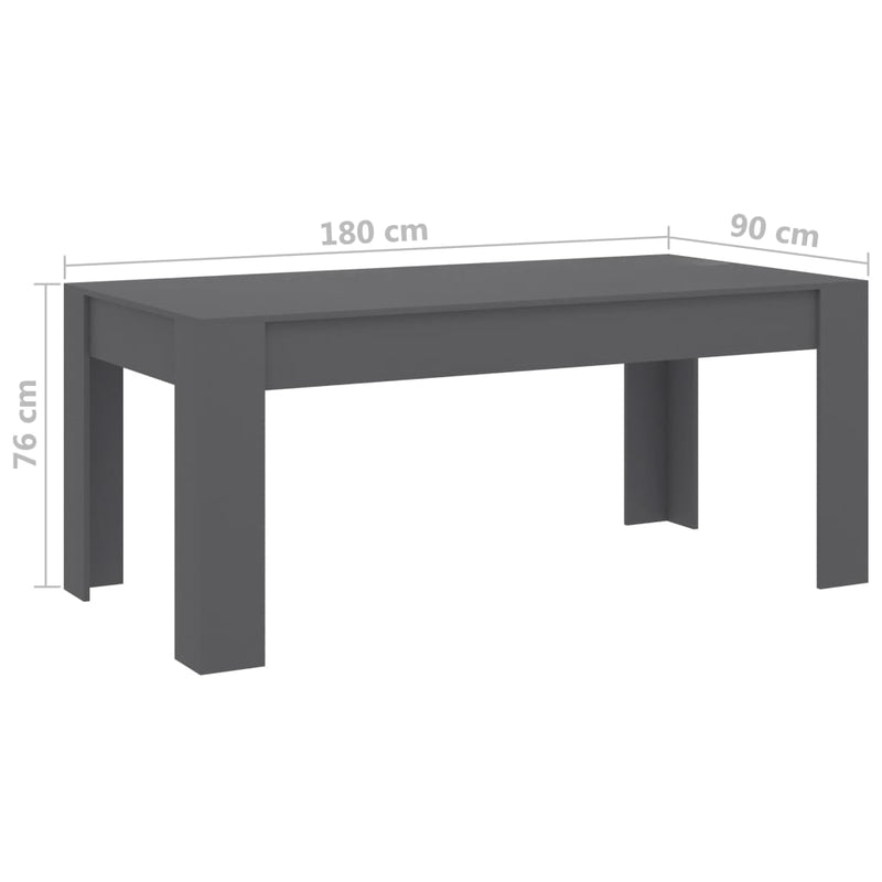 Dealsmate  Dining Table Grey 180x90x76 cm Chipboard