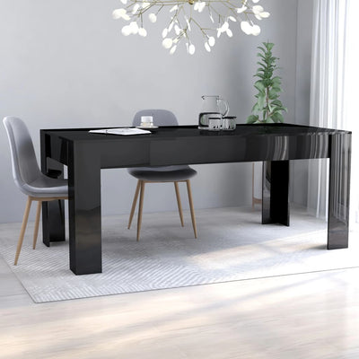 Dealsmate  Dining Table High Gloss Black 180x90x76 cm Chipboard