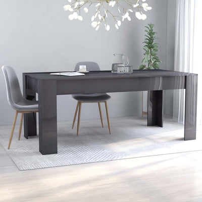 Dealsmate  Dining Table High Gloss Grey 180x90x76 cm Engineered Wood