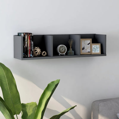 Dealsmate  CD Wall Shelf Grey 75x18x18 cm Engineered Wood