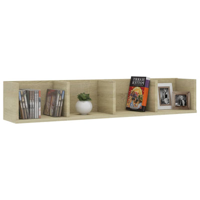 Dealsmate  CD Wall Shelf Sonoma Oak 100x18x18 cm Chipboard
