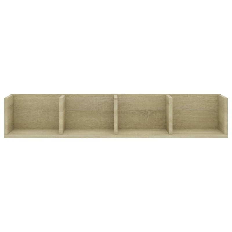 Dealsmate  CD Wall Shelf Sonoma Oak 100x18x18 cm Chipboard