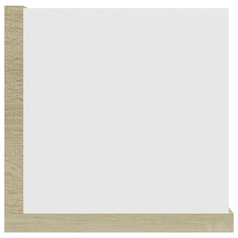Dealsmate  CD Wall Shelf White and Sonoma Oak 100x18x18 cm Chipboard