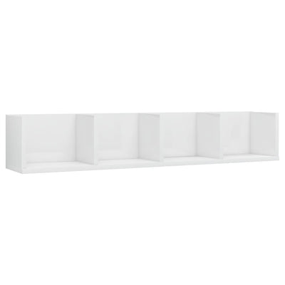 Dealsmate  CD Wall Shelf High Gloss White 100x18x18 cm Chipboard