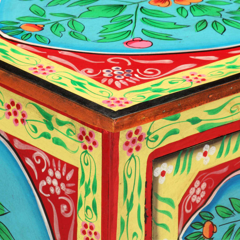 Dealsmate  Hand Painted Bedside Cabinet 40x30x50 cm Solid Mango Wood