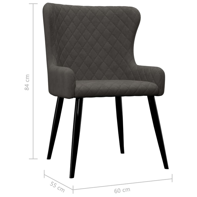 Dealsmate  Dining Chairs 6 pcs Grey Velvet