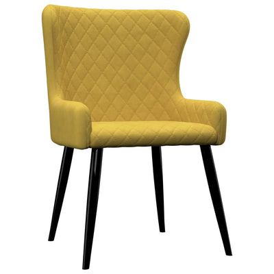 Dealsmate  Dining Chairs 4 pcs Yellow Velvet