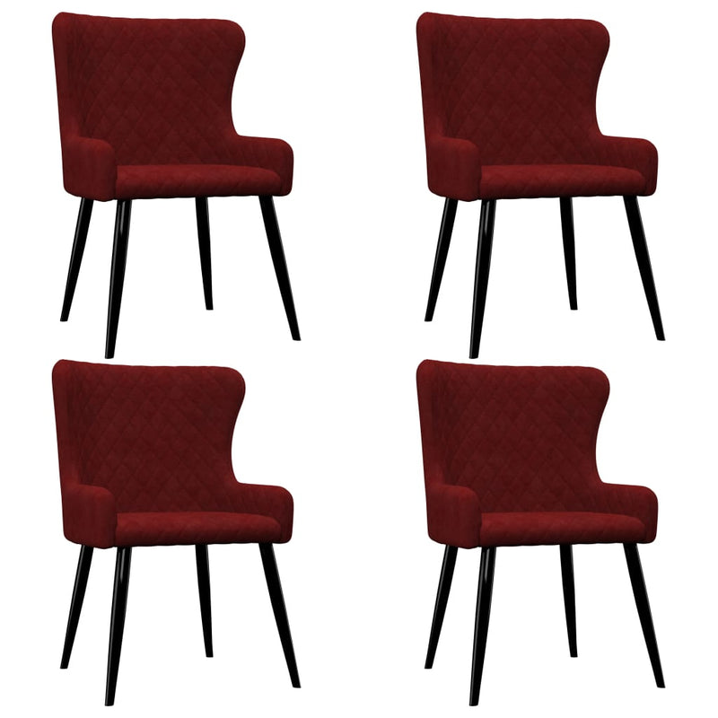 Dealsmate  Dining Chairs 4 pcs Red Velvet