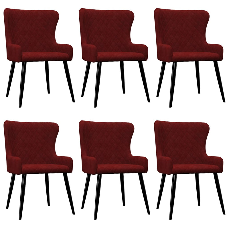 Dealsmate  Dining Chairs 6 pcs Red Velvet