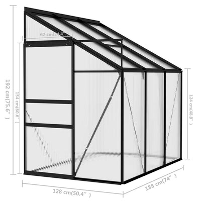 Dealsmate  Greenhouse Anthracite Aluminium 3.8 m³