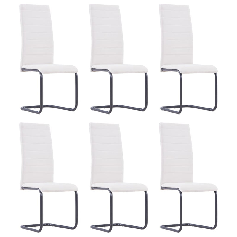 Dealsmate  Cantilever Dining Chairs 6 pcs Cream Fabric