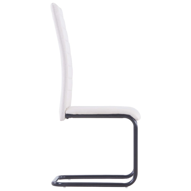 Dealsmate  Cantilever Dining Chairs 6 pcs Cream Fabric