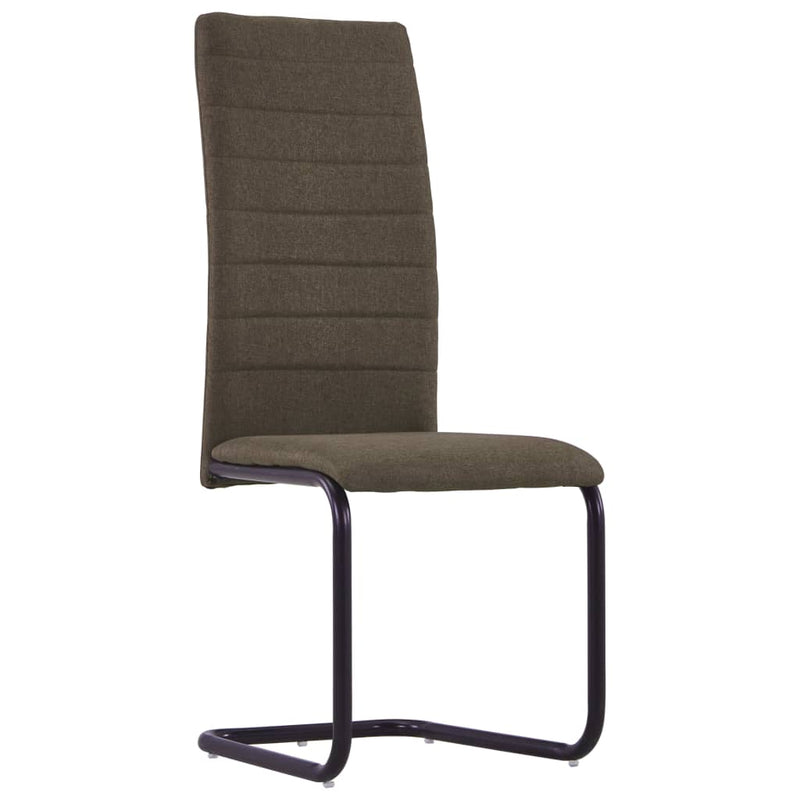 Dealsmate  Cantilever Dining Chairs 6 pcs Brown Fabric
