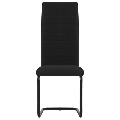 Dealsmate  Cantilever Dining Chairs 6 pcs Black Fabric