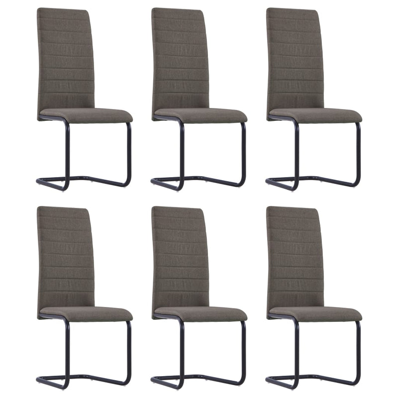 Dealsmate  Cantilever Dining Chairs 6 pcs Taupe Fabric