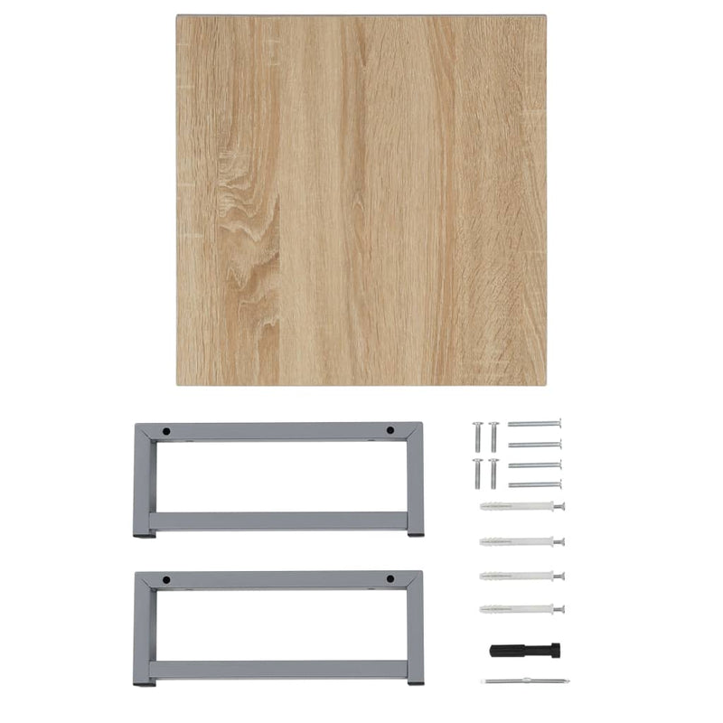 Dealsmate  Two Piece Bathroom Furniture Set Ceramic Oak