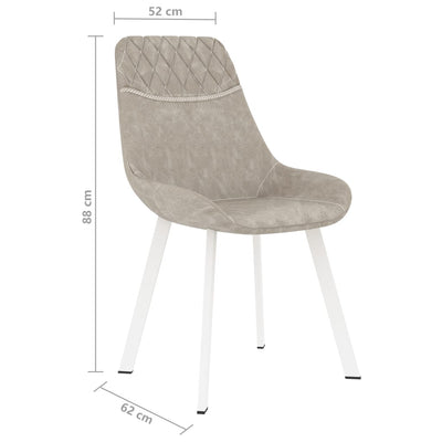 Dealsmate  Dining Chairs 4 pcs Light Grey Faux Leather