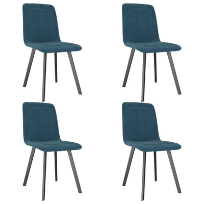 Dealsmate  Dining Chairs 4 pcs Blue Velvet