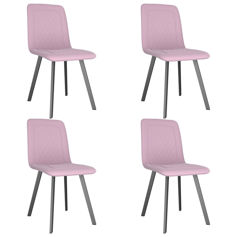 Dealsmate  Dining Chairs 4 pcs Pink Velvet