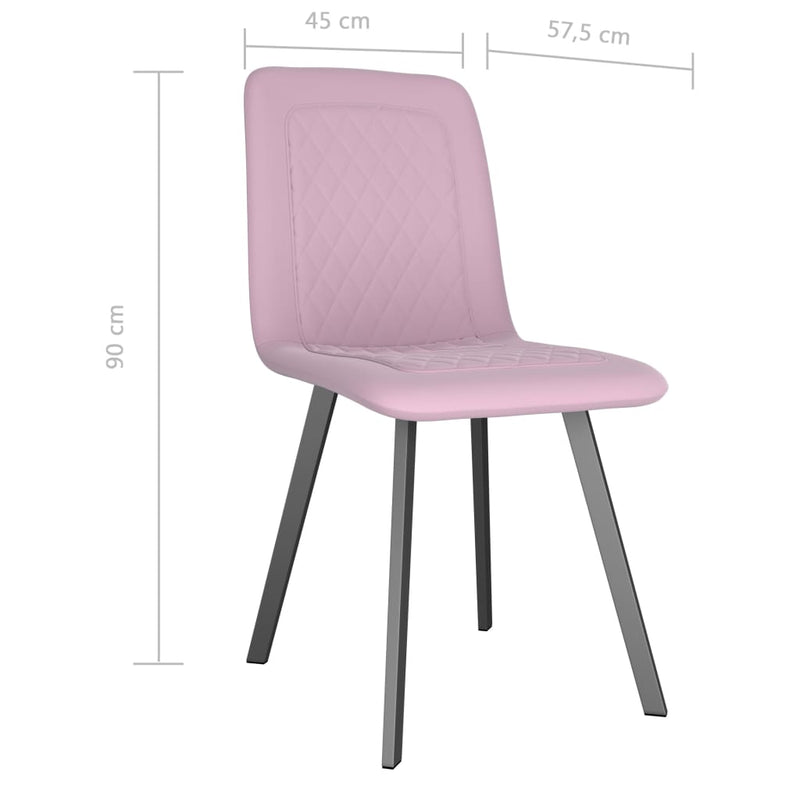 Dealsmate  Dining Chairs 4 pcs Pink Velvet