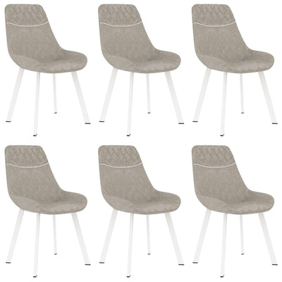 Dealsmate  Dining Chairs 6 pcs Light Grey Faux Leather