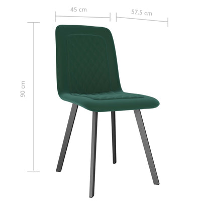 Dealsmate  Dining Chairs 6 pcs Green Velvet
