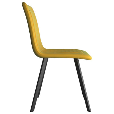 Dealsmate  Dining Chairs 6 pcs Yellow Velvet