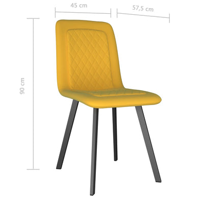 Dealsmate  Dining Chairs 6 pcs Yellow Velvet