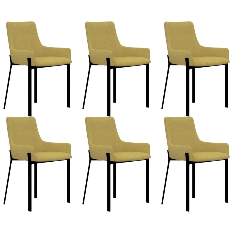 Dealsmate  Dining Chairs 6 pcs Yellow Fabric