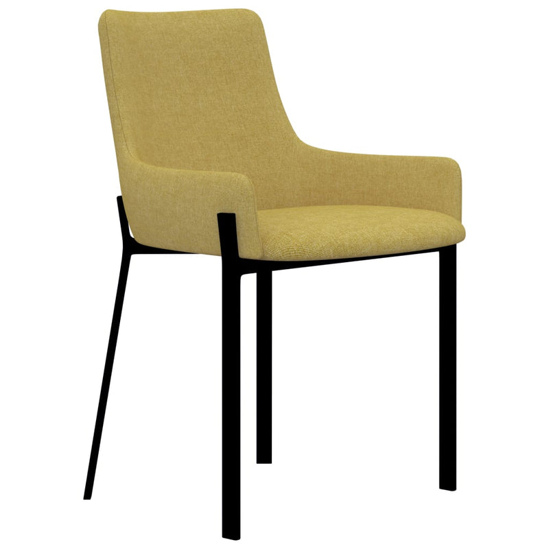 Dealsmate  Dining Chairs 6 pcs Yellow Fabric
