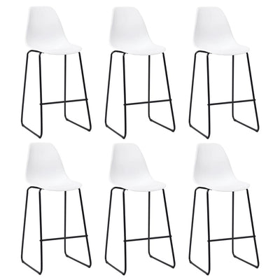 Dealsmate  Bar Chairs 6 pcs White Plastic