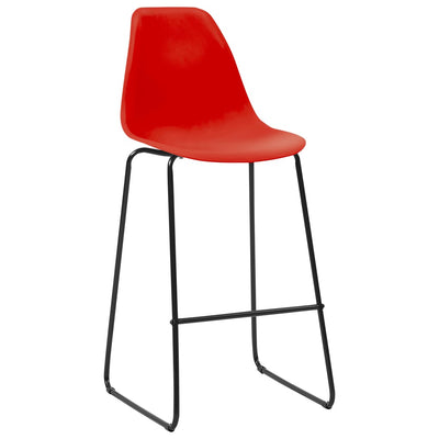 Dealsmate  Bar Chairs 6 pcs Red Plastic