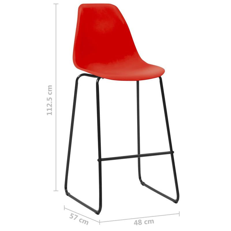 Dealsmate  Bar Chairs 6 pcs Red Plastic