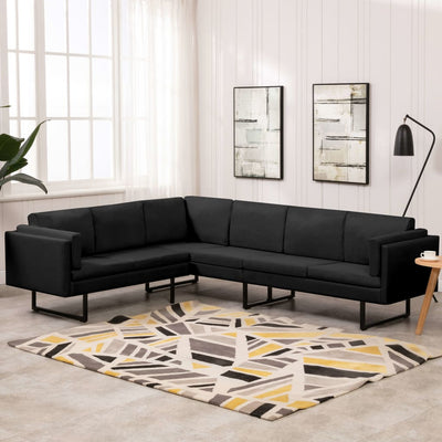 Dealsmate  Corner Sofa Black Fabric