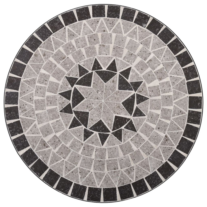 Dealsmate  3 Piece Mosaic Bistro Set Ceramic Tile Grey