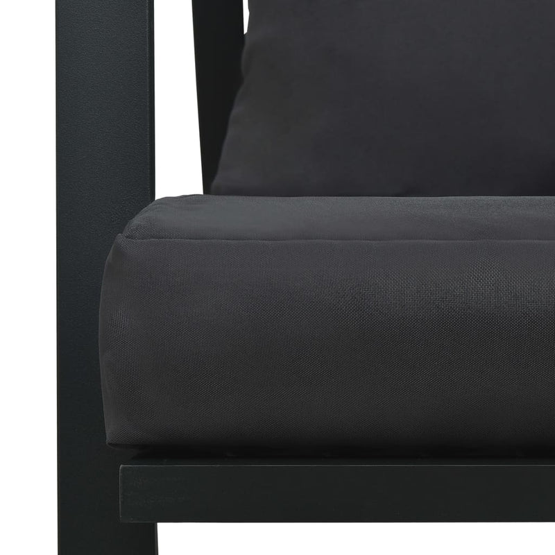 Dealsmate  Garden 2-Seater Sofa with Cushions Dark Grey Aluminium