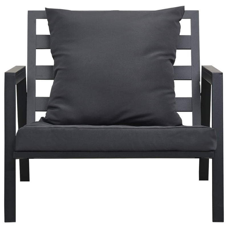 Dealsmate  Garden Sofa with Cushions Dark Grey Aluminium