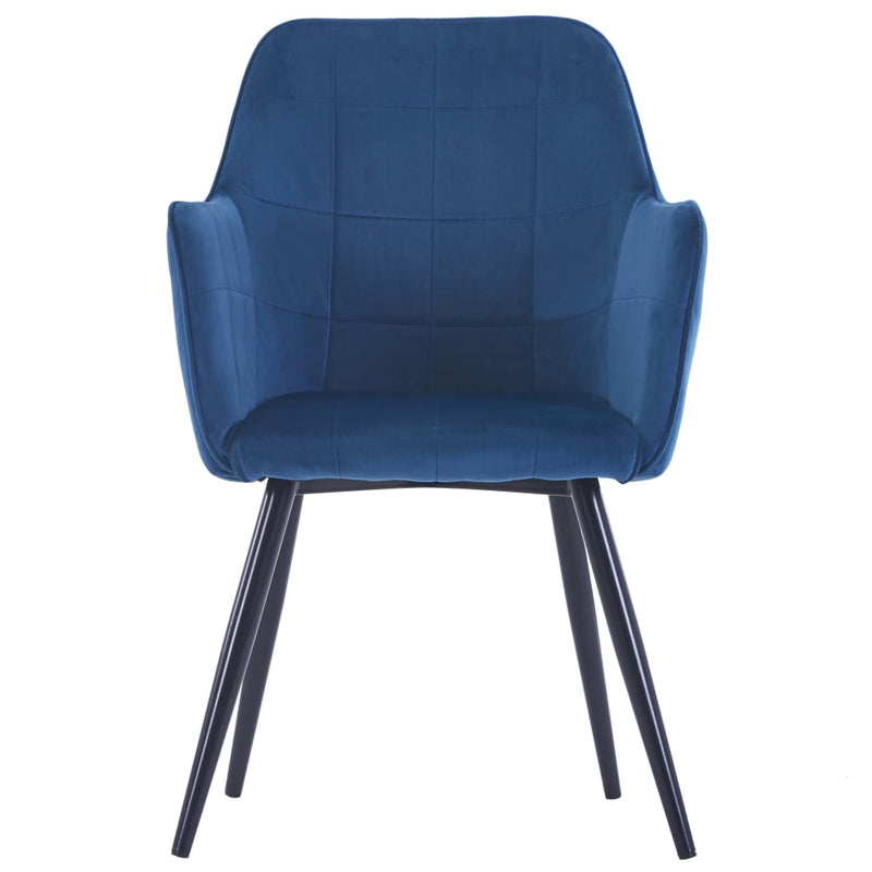 Dealsmate  Dining Chairs 2pcs Blue Velvet