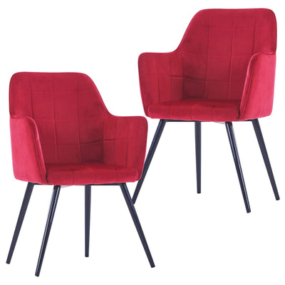 Dealsmate  Dining Chairs 2 pcs Dark Red Velvet