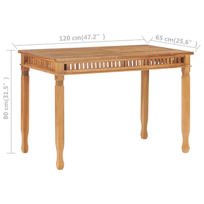 Dealsmate  Garden Dining Table 120x65x80 cm Solid Teak Wood