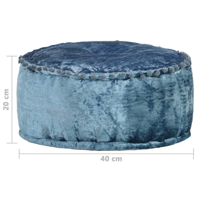 Dealsmate  Round Pouffe Velvet 40x20 cm Blue