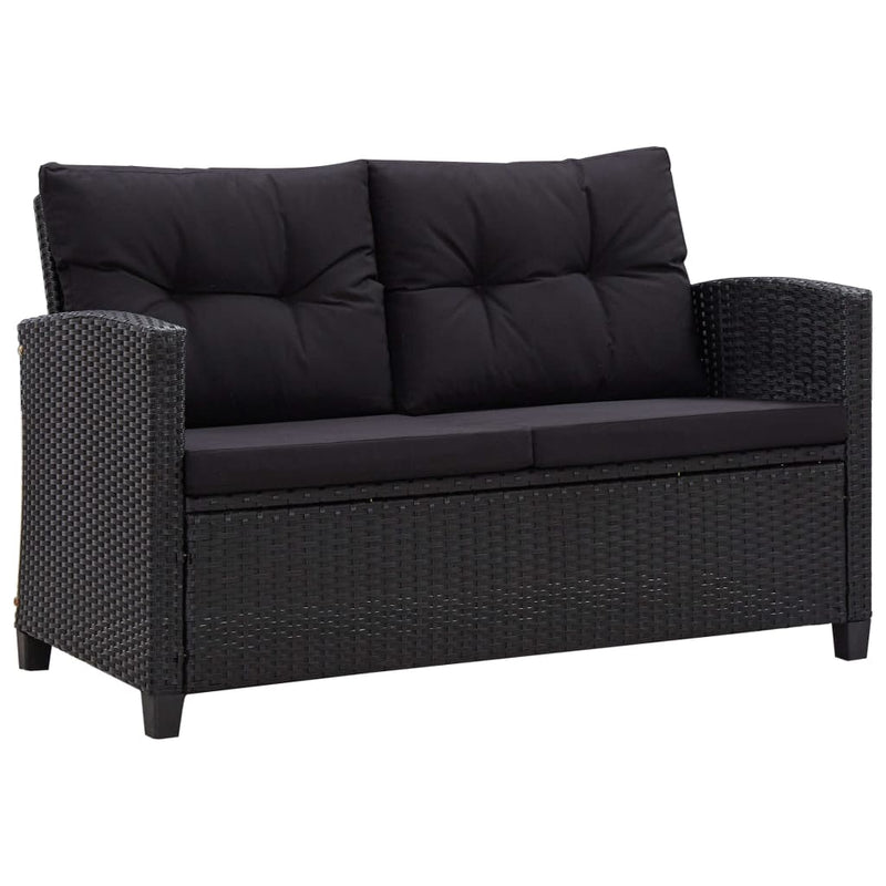 Dealsmate  6 Piece Garden Sofa Set with Cushions Poly Rattan Black