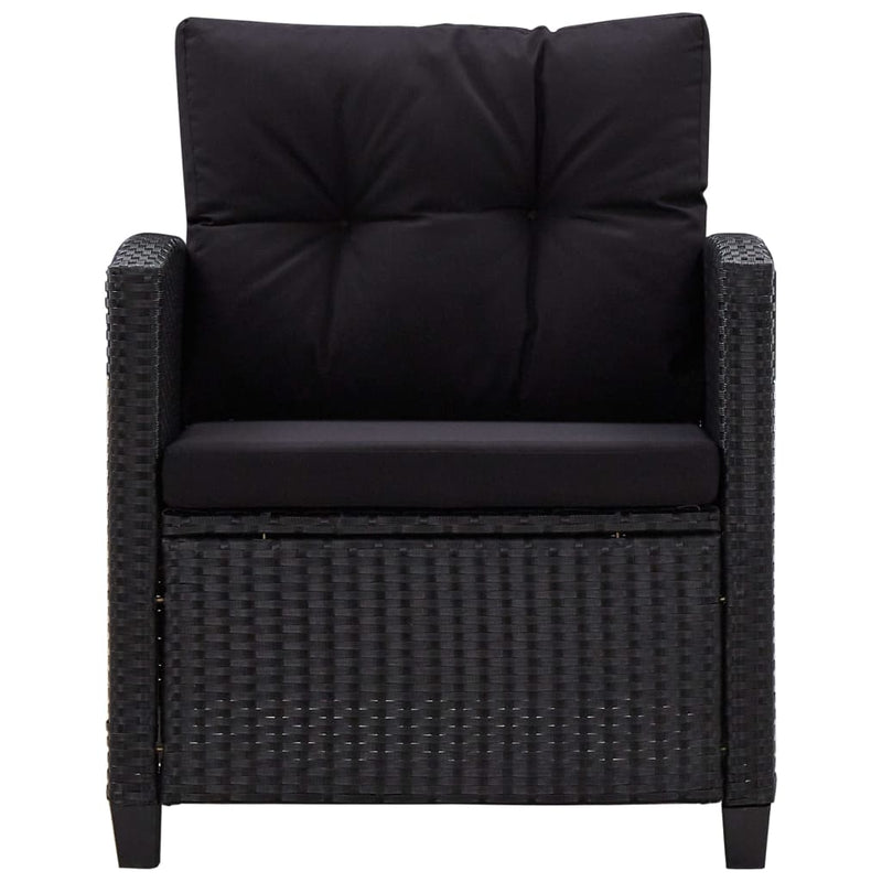 Dealsmate  6 Piece Garden Sofa Set with Cushions Poly Rattan Black