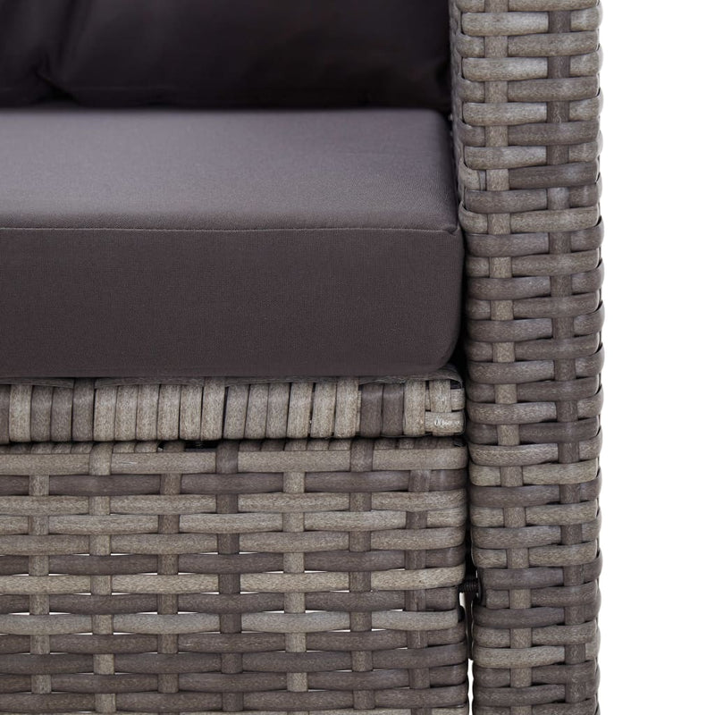 Dealsmate  2-Seater Garden Sofa with Cushions Grey 124 cm Poly Rattan
