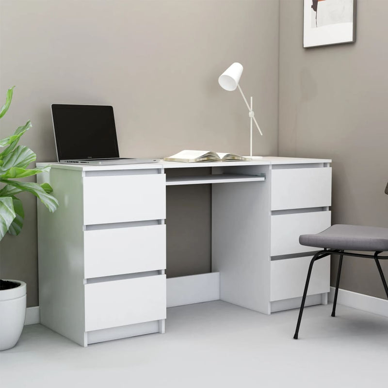 Dealsmate  Writing Desk White 140x50x77 cm Engineered Wood