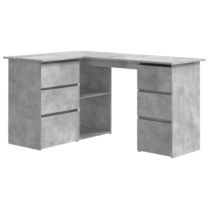 Dealsmate  Corner Desk Concrete Grey 145x100x76 cm Engineered Wood