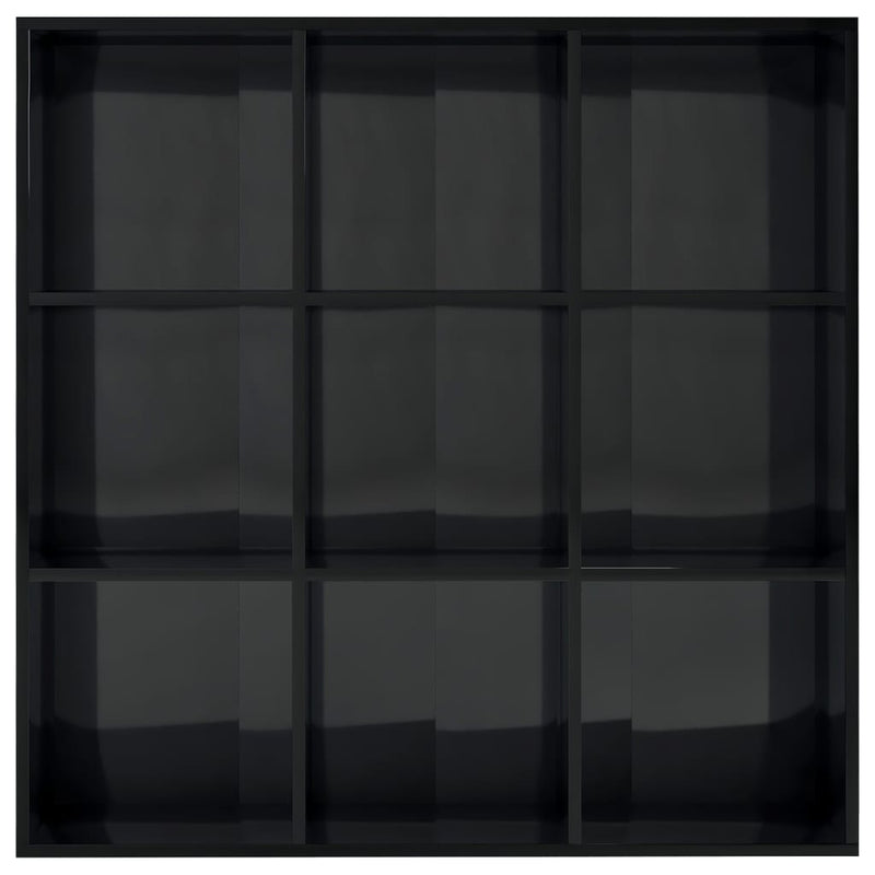 Dealsmate  Book Cabinet High Gloss Black 98x30x98 cm Chipboard