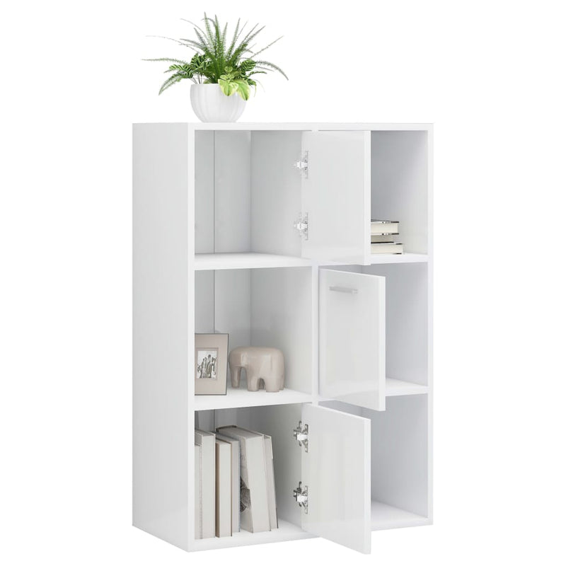 Dealsmate  Storage Cabinet High Gloss White 60x29.5x90 cm Chipboard