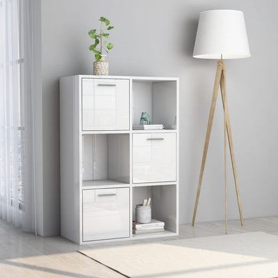 Dealsmate  Storage Cabinet High Gloss White 60x29.5x90 cm Chipboard